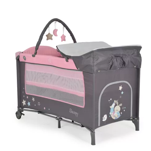 Moni Sleepy Lux 2 szintes utazóágy - Pink