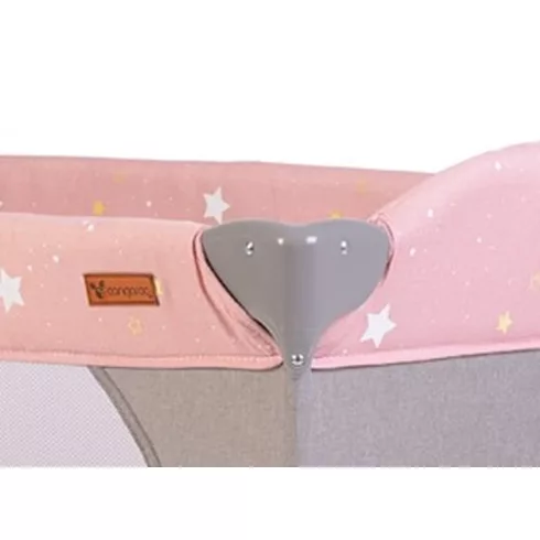 Cangaroo Once Upon2 emelhető betétes utazóágy, forgó-zenélővel - Pink