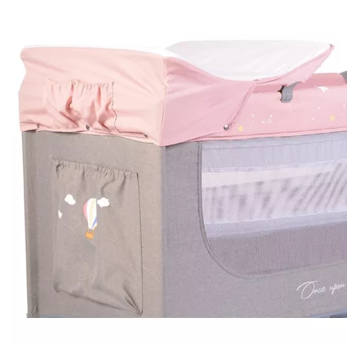 Cangaroo Once upon3 Emelhető Betétes Utazóágy - Pink