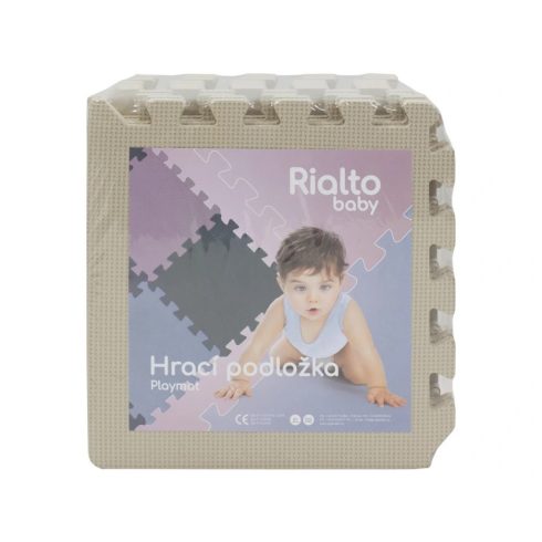 Rialto Baby Puzzle habszivacs játszószőnyeg szegéllyel 92x92 cm - Light Beige