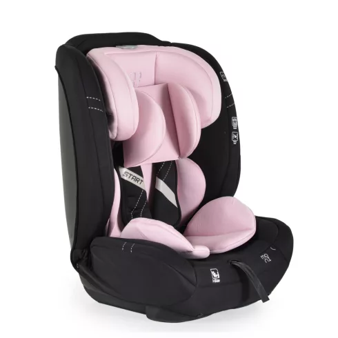 Moni Start I-Size gyerekülés 76-150 cm ajándék takaróval - Fekete/rózsaszín
