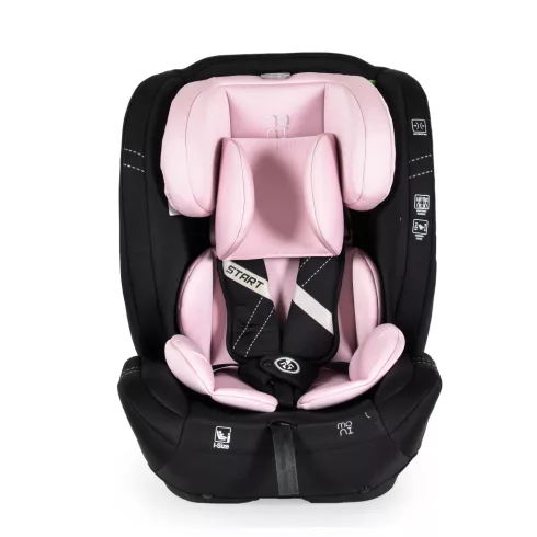 Moni Start I-Size gyerekülés 76-150 cm ajándék takaróval - Fekete/rózsaszín