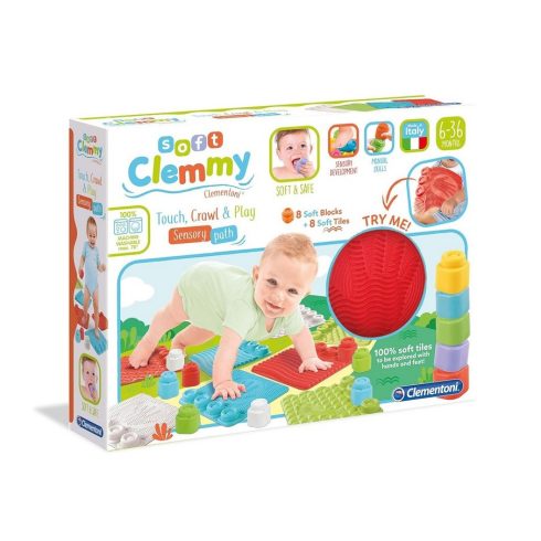 Clementoni Clemmy Szenzoros játszószőnyeg puha építőkockákkal