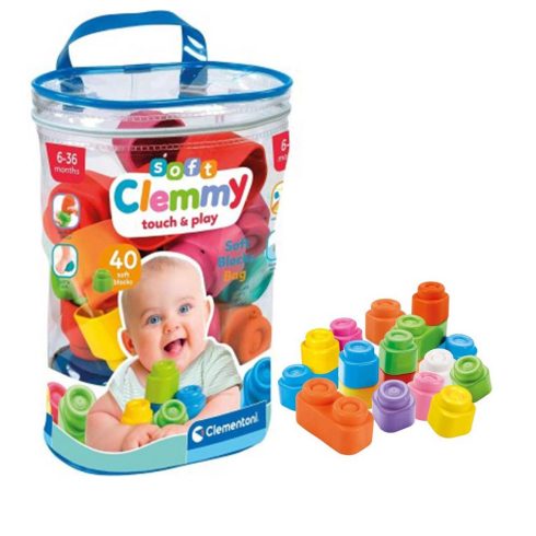 Clementoni Clemmy Soft Építőkocka Szett 40 db-os tasakos