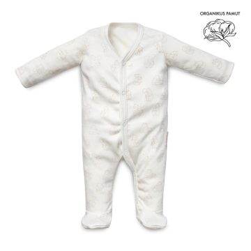   Kenguru Gold Hosszú Ujjú Pamut Rugdalozó, Elöl Patentos - Ecrü 56