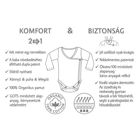 Kenguru Gold Réklis body hosszú ujjú Róka - Ecrü - 56/62