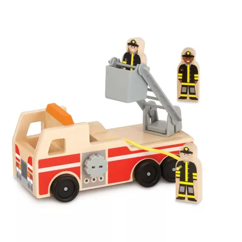 Melissa & Doug Fa járművek - Létrás tűzoltóautó