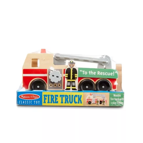 Melissa & Doug Fa járművek - Létrás tűzoltóautó