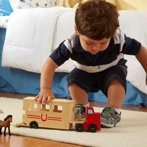 Melissa & Doug Fa járművek - Lószállító 
