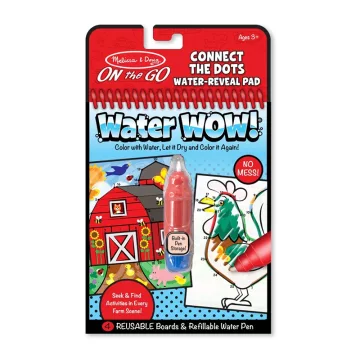   Melissa & Doug Kreatív játék, Rajzolás vízzel, kösd össze a számokat, farm