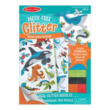   Melissa & Doug Kreatív játék, Glitter pufi matrica - Óceán