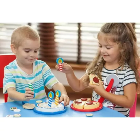 Melissa & Doug – Szülinapi torta és pizza szett