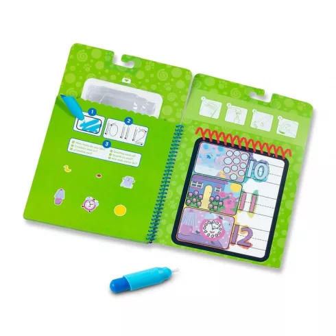 Melissa & Doug Kreatív játék, Rajzolás vízzel - Azúrkék nyomatok és te - Számolás