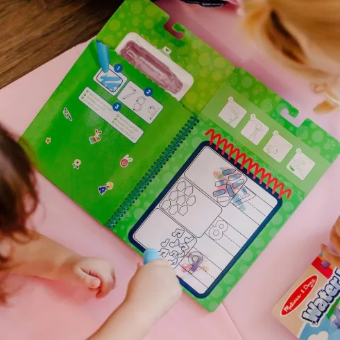 Melissa & Doug Kreatív játék, Rajzolás vízzel - Azúrkék nyomatok és te - Számolás