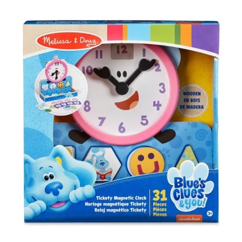 Melissa & Doug fa készségfejlesztő játék, Azúrkék nyomok és te - Mágneses óra