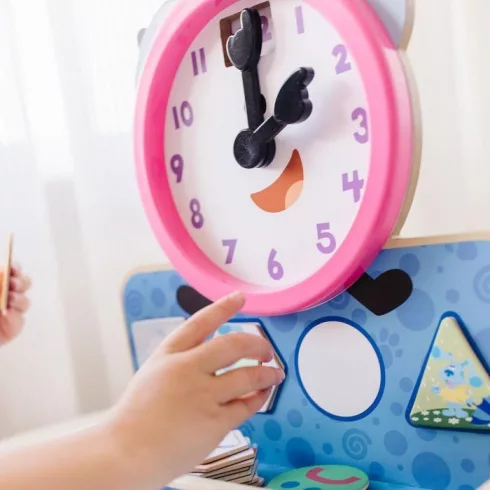 Melissa & Doug fa készségfejlesztő játék, Azúrkék nyomok és te - Mágneses óra