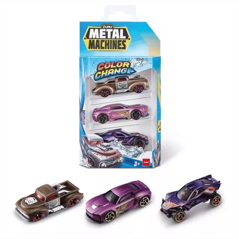 Zuru Metal Machines színváltós fém kisautó 3 db - Rev Rod-White Fang-Dragsta