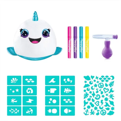 Airbrush Plush Style 4 Ever - Színezhető mini plüss vödörben – Narwhal