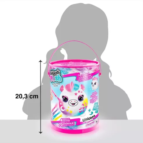 Airbrush Plush Style 4 Ever - Színezhető mini plüss vödörben – Narwhal