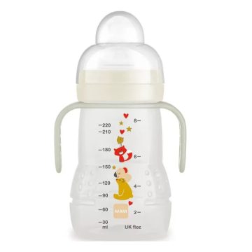   MAM Trainer Night tanuló itatópohár 220ml 4hó+ - Világosbézs Maci