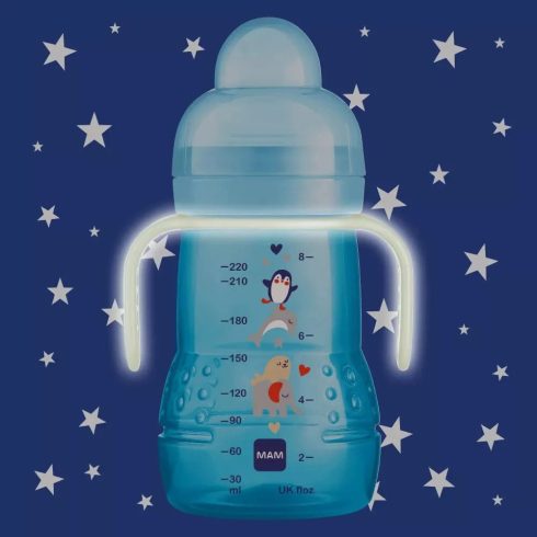 MAM Trainer Night tanuló itatópohár 220ml 4hó+ - Kék Pingvin