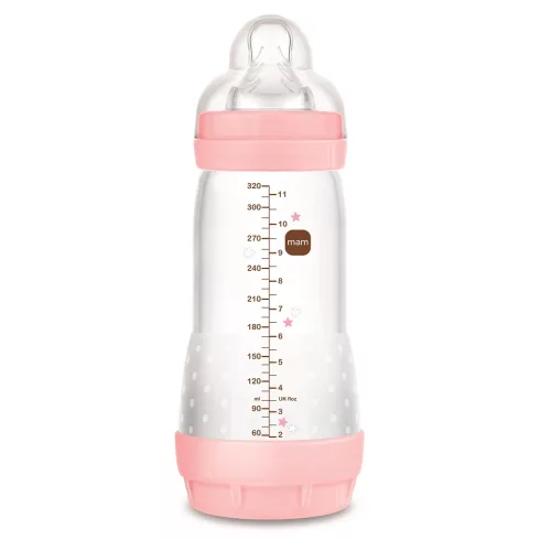 MAM Anti-Colic Műanyag Cumisüveg 320 ml 4m+ - Rózsaszín Kacsa