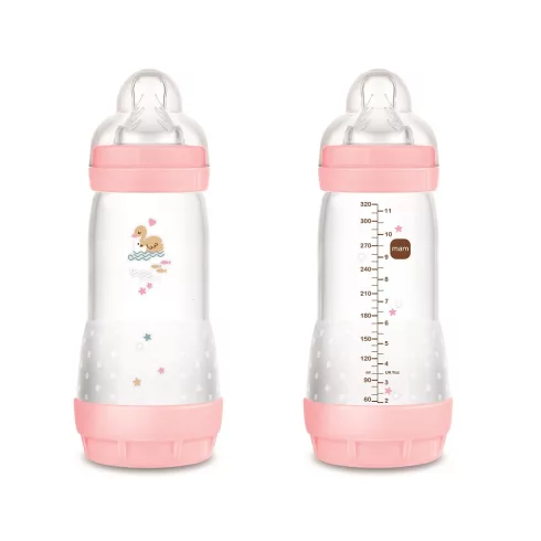 MAM Anti-Colic Műanyag Cumisüveg 320 ml 4m+ - Rózsaszín Kacsa