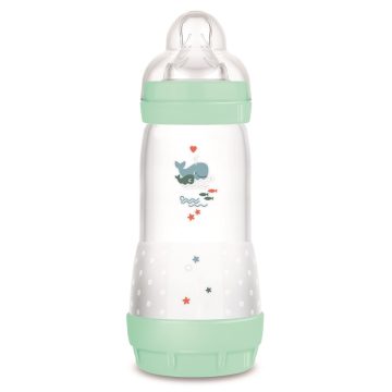MAM Anti-Colic Műanyag Cumisüveg 320 ml 4m+ - Menta Bálna