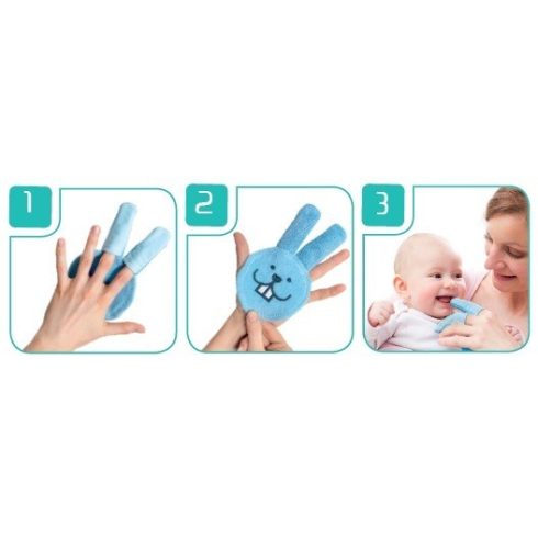 MAM Oral Care Rabbit - Szájápoló nyuszi 0+ - Kék