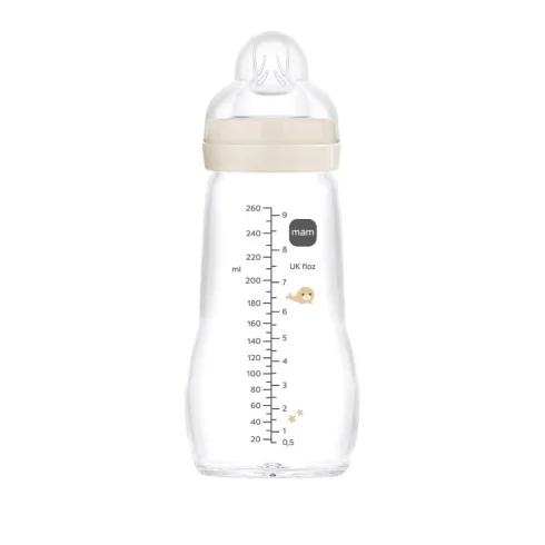 MAM Feel good Üveg cumisüveg 260 ml  2m+ - Bézs Fóka és Halacska