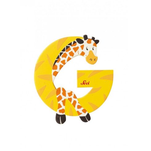 Sevi állatos fa betű "G" - Sárga Zsiráf (kiárusítás)