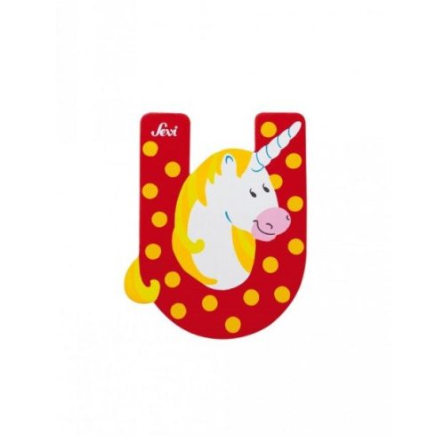 Sevi állatos fa betű "U" - Piros (kiárusítás)