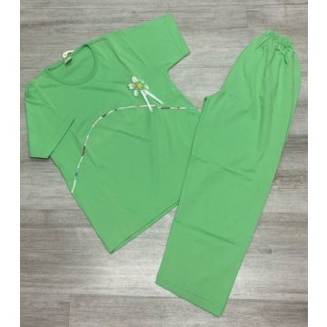  Erkan Rövid ujjú pizsama hosszú nadrággal 116/122- Zöld Virág Mintával - Kiárusítás