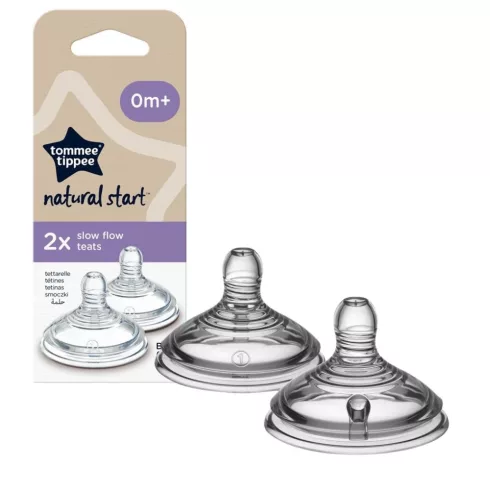 Tommee Tippee Natural Start Lassú átfolyású etetőcumi 0 hó+ (2 db)