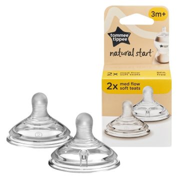   Tommee Tippee Natural Start Közepes átfolyású etetőcumi 3 hó+ (2 db)