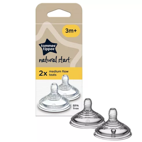 Tommee Tippee Natural Start Közepes átfolyású etetőcumi 3 hó+ (2 db)
