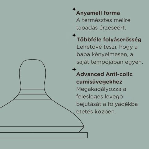 Tommee Tippee Advanced Anti-colic közepes átfolyású etetőcumi 3 hó+ (2 db)