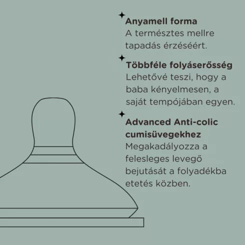 Tommee Tippee Advanced Anti-colic Gyors átfolyású etetőcumi 6 hó+ (2 db)