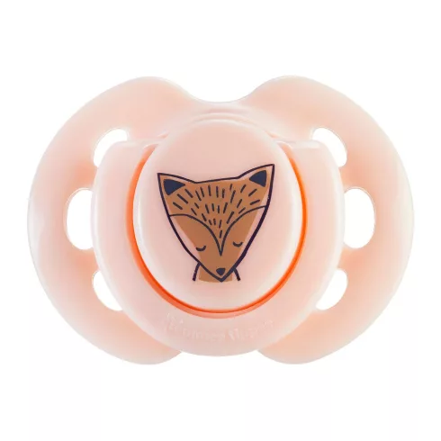 Tommee Tippee Fun Friends Játszócumi 0-6 hó (2 db) - Rózsaszín/Szürke Róka
