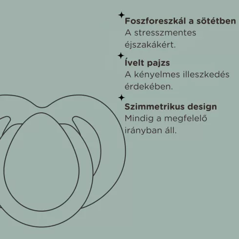 Tommee Tippee Nighttime Éjszakai nyugtatócumi 0–6 hó (2 db) - Szürke/Fehér