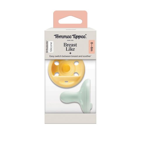 Tommee Tippee Breastlike anyamell formájú cumi 0-6 hó 2 db - Sárga/Zöld