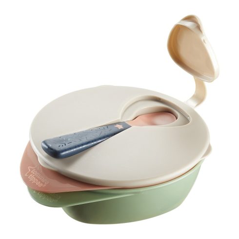Tommee Tippee Easy Scoop etetőtálka fedéllel és kanállal – 2 db-os készlet - Pasztell
