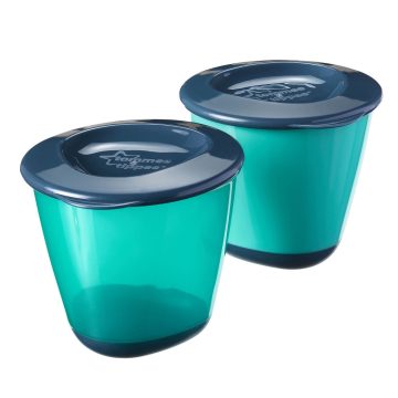   Tommee Tippee Ételtároló edényke tetővel – 2 db - Zöld