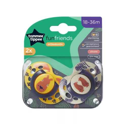 Tommee Tippee Fun Friends Játszócumi 18–36 hó (2 db) - Okker/Bézs Maci