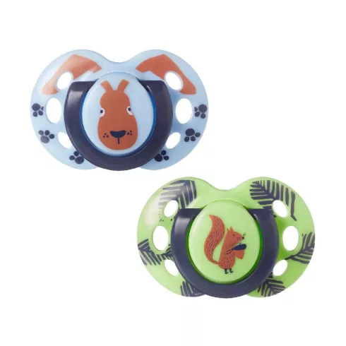 Tommee Tippee Fun Friends Játszócumi 18–36 hó (2 db) - Kék/Almazöld Mókus