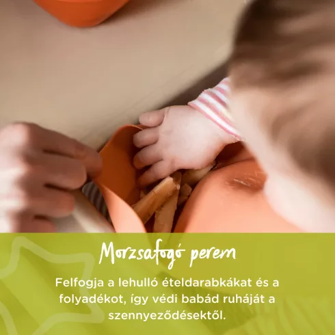 Tommee Tippee Roll 'n' Go műanyag etető előke - Zöld