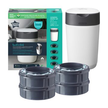   Tommee Tippee Twist & Click Sangenic pelenkacsomagoló vödör + 4 db citrus utántöltő