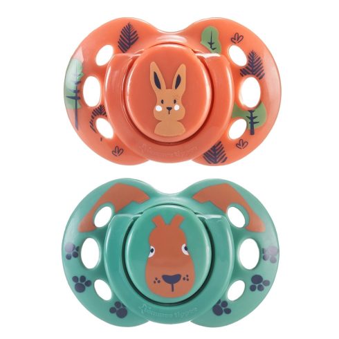 Tommee Tippee Fun Friends Játszócumi 18–36 hó (2 db) - Terrakotta/Zöld Nyuszi