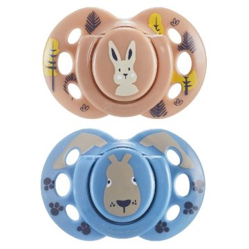   Tommee Tippee Fun Friends Játszócumi 18–36 hó (2 db) - Drapp/Kék Nyuszi
