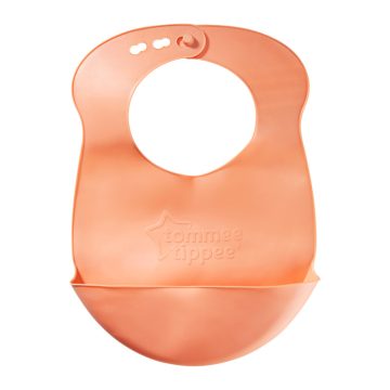   Tommee Tippee Roll 'n' Go műanyag etető előke - Terrakotta